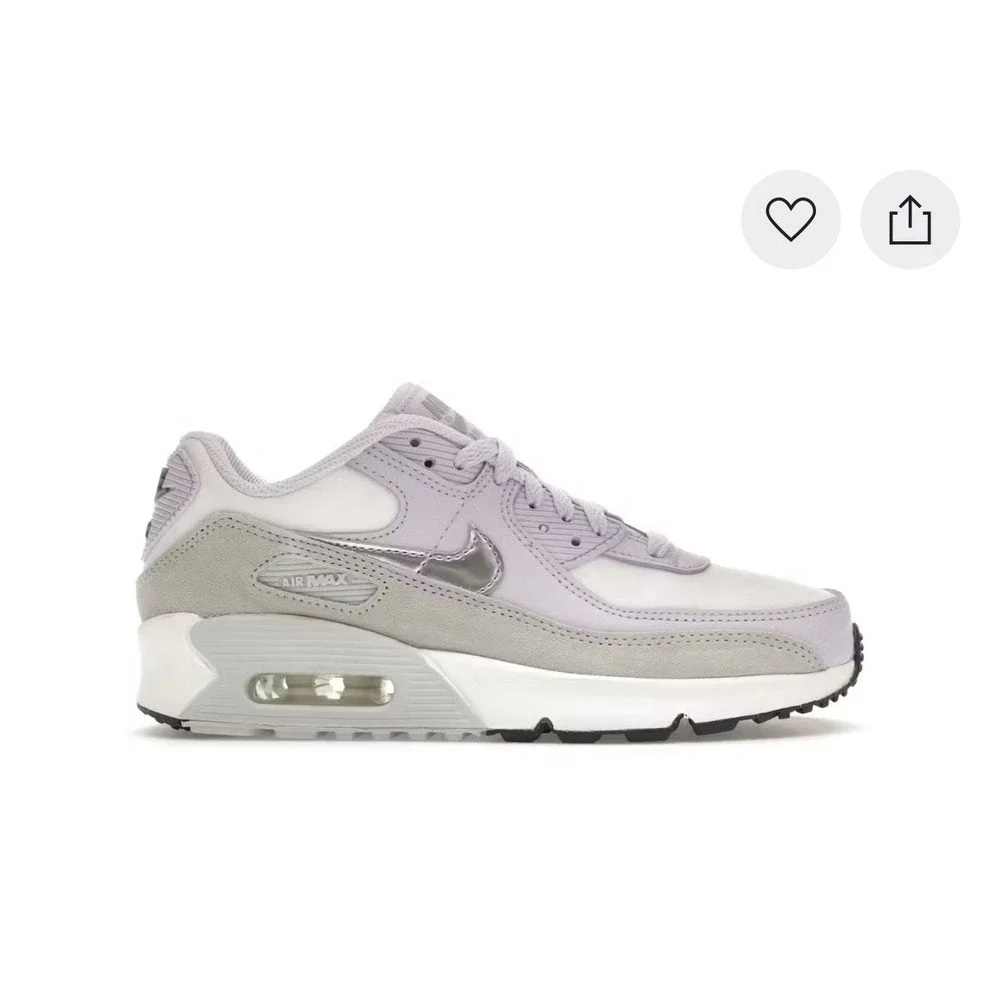 Nike Air Max 90 leather GS White Violet‎ Frost Size 7Y Women's 8.5 CD6864-123